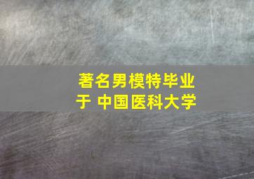 著名男模特毕业于 中国医科大学